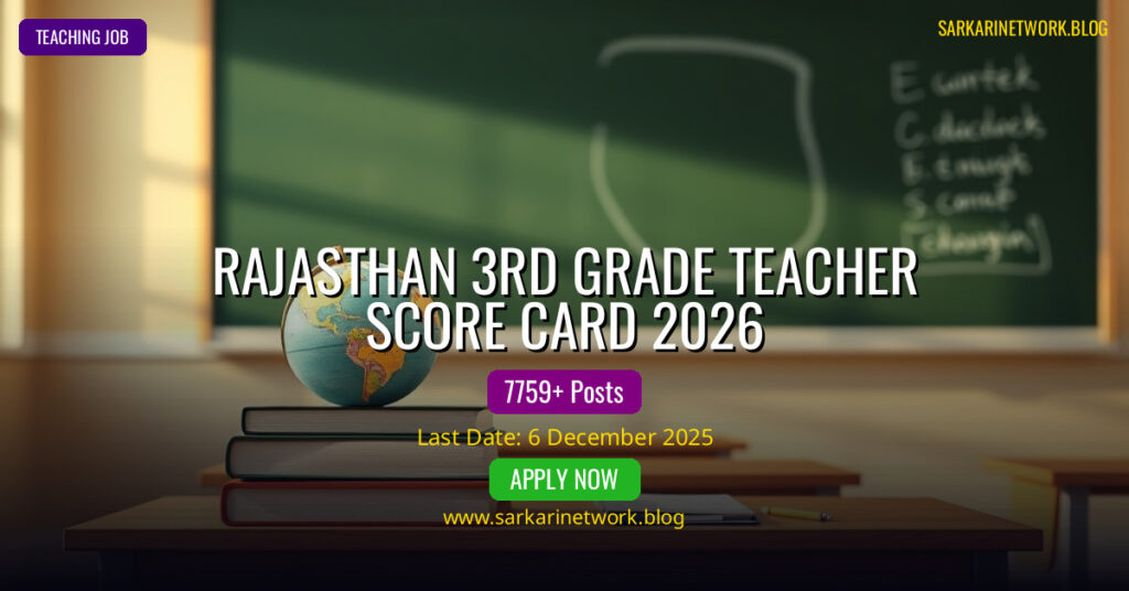 Rajasthan 3rd Grade Teacher Score Card 2026 – Check Your Marks Now