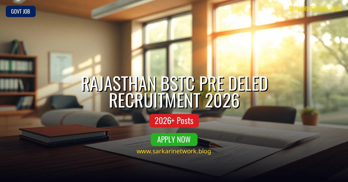 Rajasthan BSTC Pre Deled Recruitment 2026