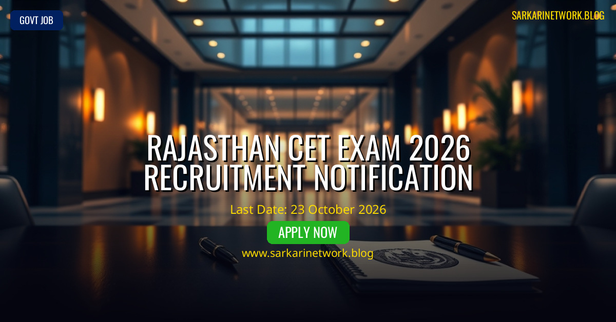 Rajasthan CET Exam 2026 recruitment notification