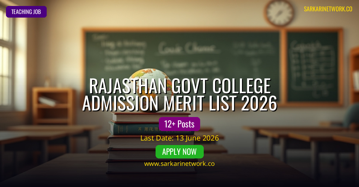 Rajasthan Govt College Admission Merit List 2026