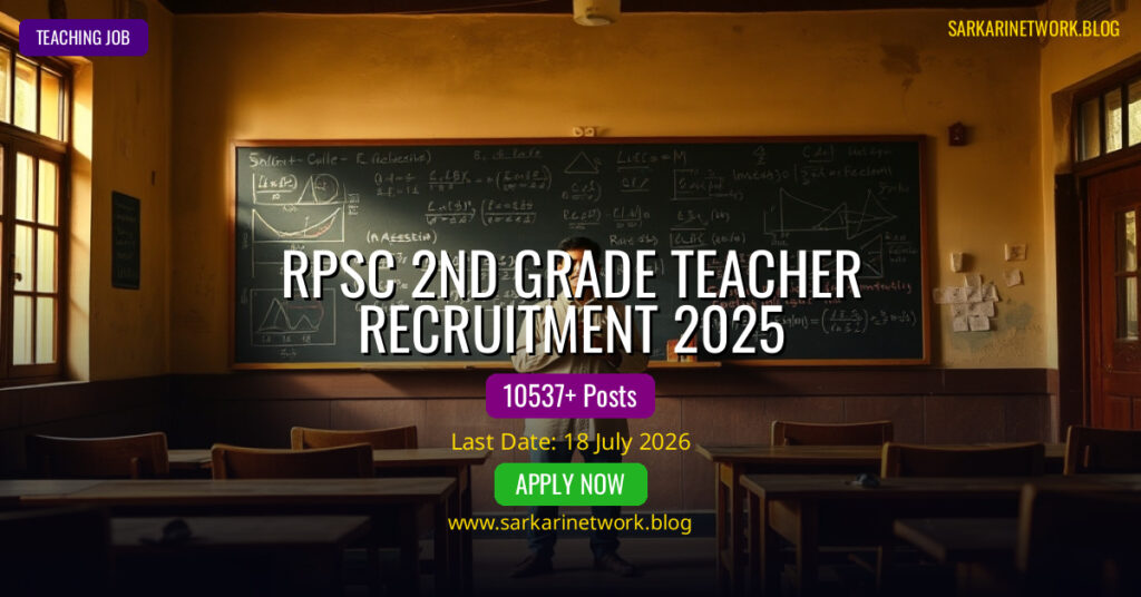 RPSC 2nd Grade Teacher Recruitment 2025 – Apply Online for 10537 Posts