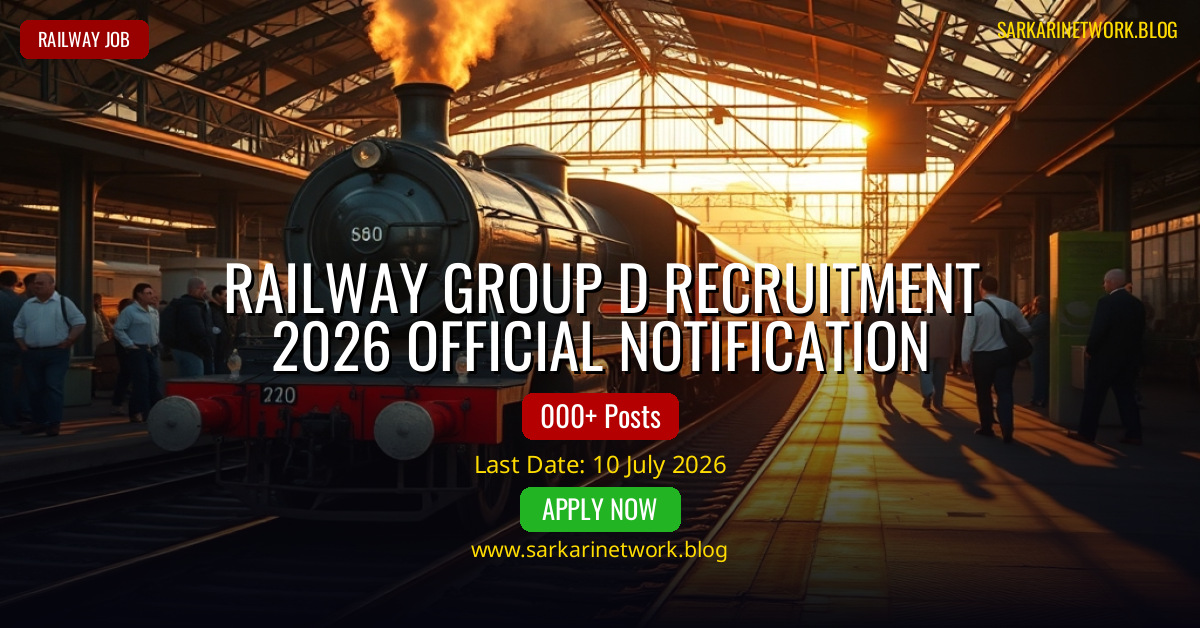 Railway Group D Recruitment 2026 official notification