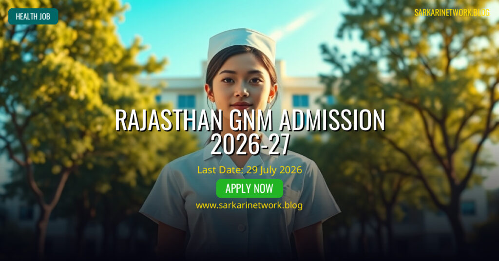 Rajasthan GNM Admission 2026-27 – Apply Online for 3 Years Course