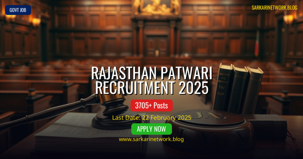 Rajasthan Patwari Recruitment 2025 – Apply Online for 3705 Posts