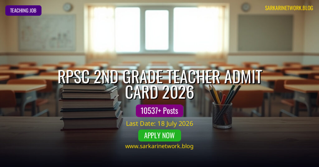 RPSC 2nd Grade Teacher Admit Card 2026 – Download Link