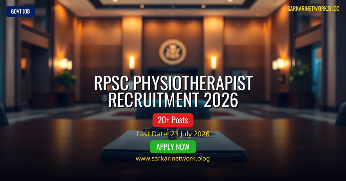 RPSC Physiotherapist Recruitment 2026