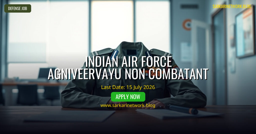 Indian Air Force Agniveervayu Non Combatant Recruitment 2026 – Apply Online for 800 Posts
