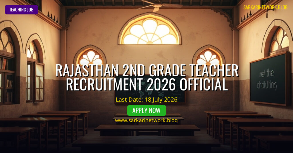 Rajasthan 2nd Grade Teacher Recruitment 2026 – Apply Online for 1000 Posts